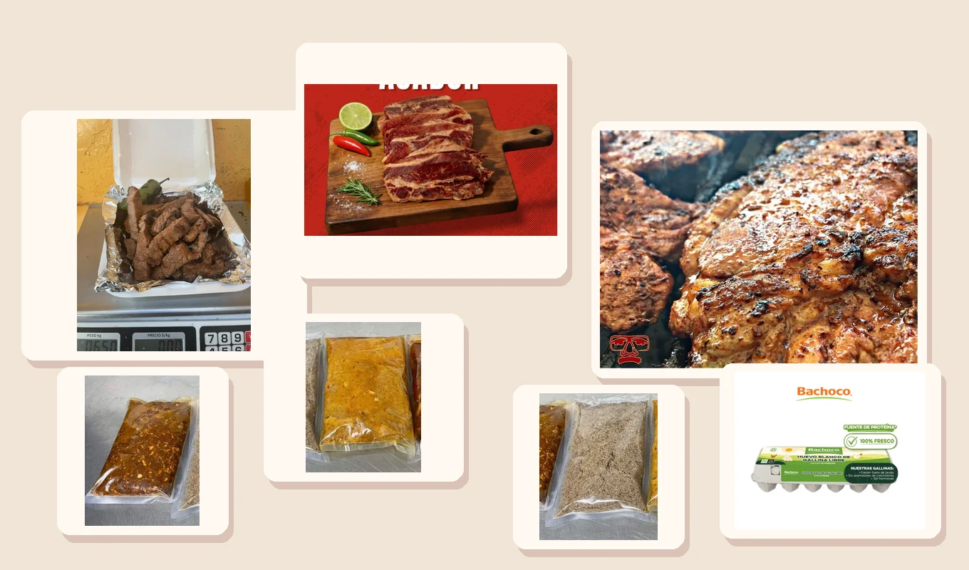 Selección de alimentos de La Provisión, fotografías auténticas de productos